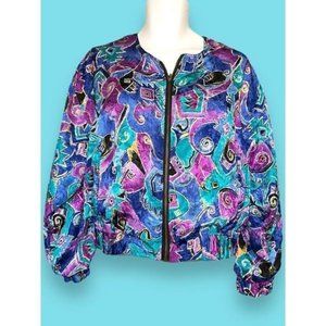 Vintage 80s 90s Darlyn Designs Retro Zip Up Jacket Sz Medium